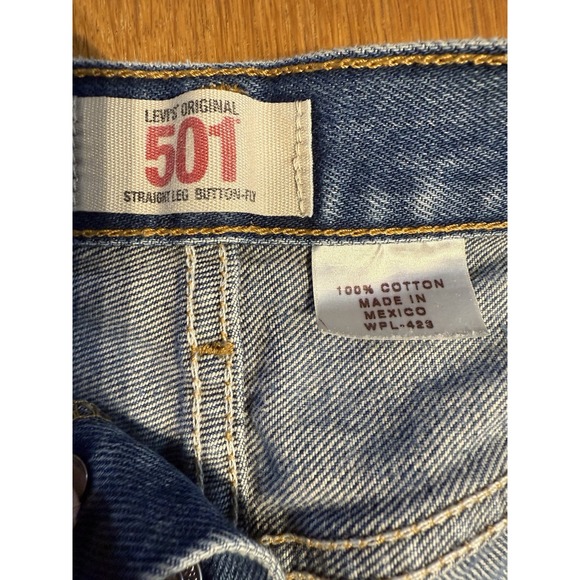 Levi's 501 Jeans Mens 32x32 (30x29) Blue Denim Button Fly Straight Leg 2000s Y2K - Picture 6 of 12